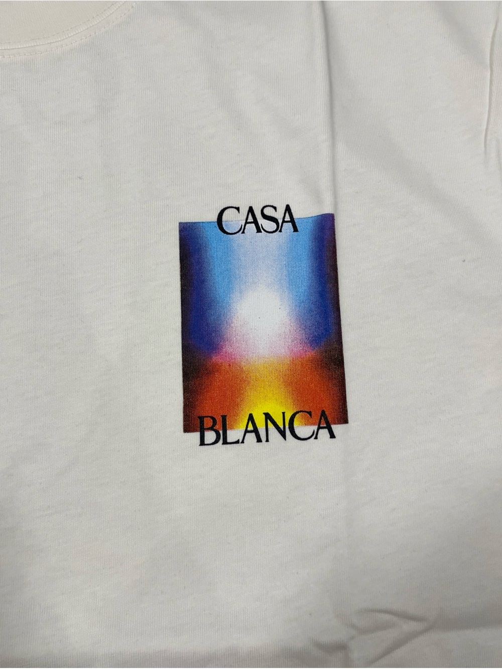 Casablanca Paris Mens Graphic T-Shirt XXL White Aura Gradient Logo - Picture 4 of 7